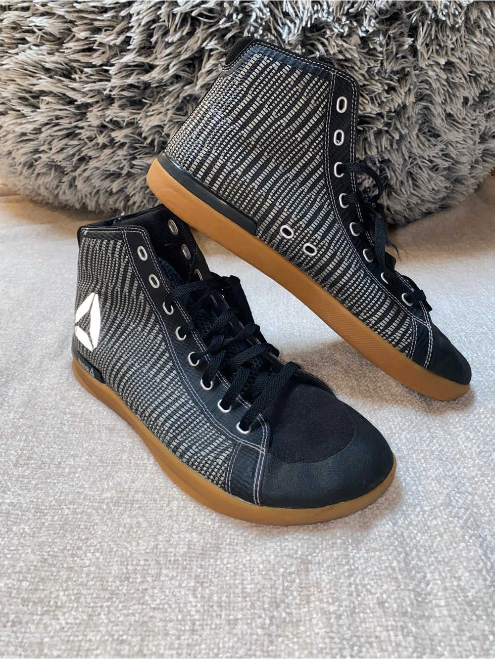 Reebok Power Lite Mid Powerlifting Shoes Men's Size 10.5 Black Gum